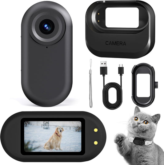 Mini Body Camera, 1080p Wearable Thumb Cam with Charging Case, Pet Camera, POV Cam with Motion Detection, Photo Shooting, Video Recording for Cat, Dog, Sport,